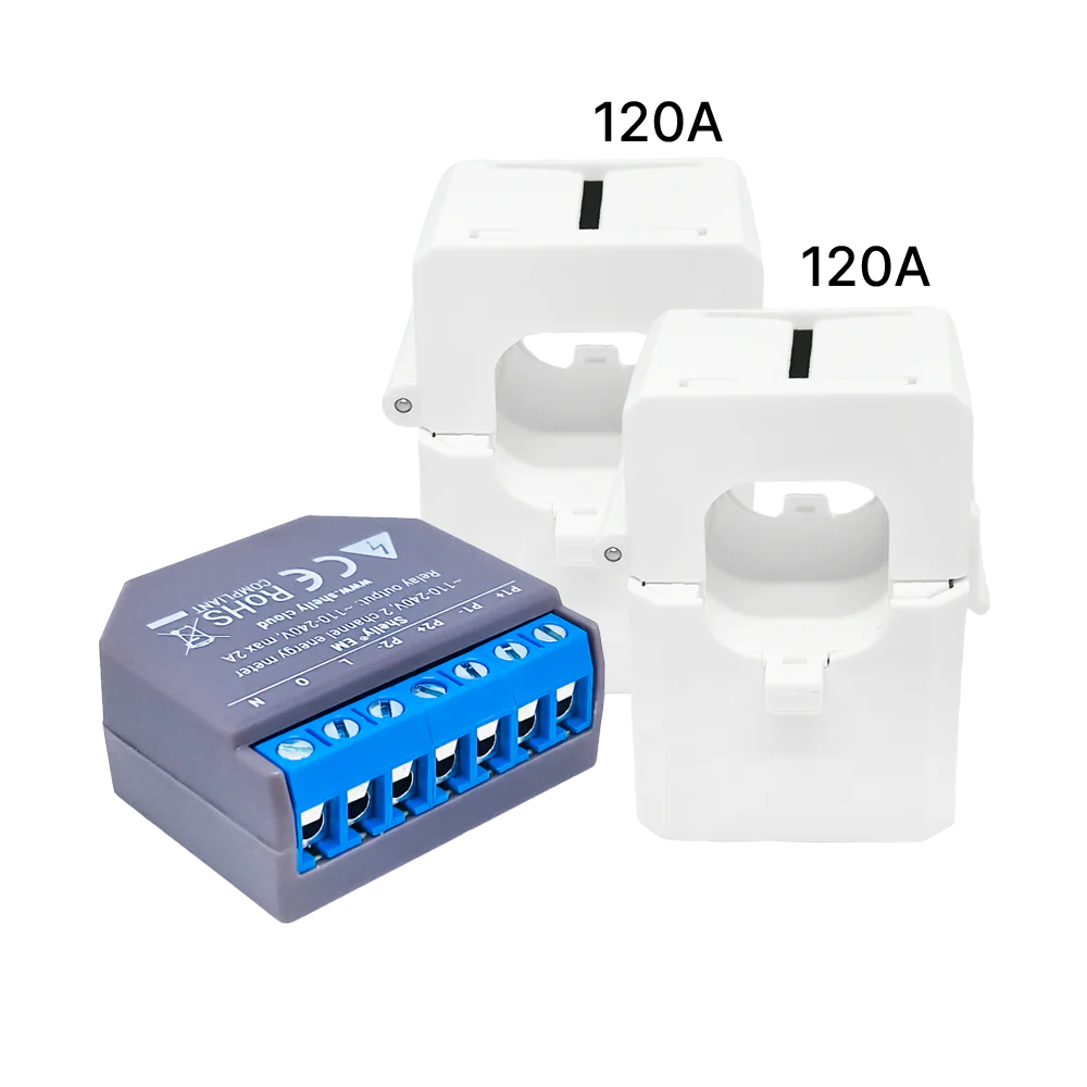 Shelly EM + 2 x 120A Clamp