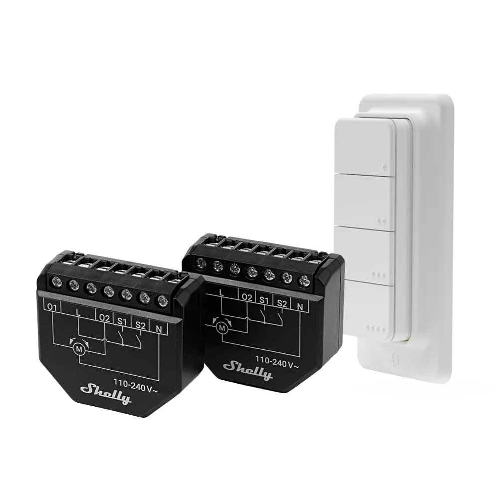 Shelly Shutter x2 + BLU RC Button 4 Pack